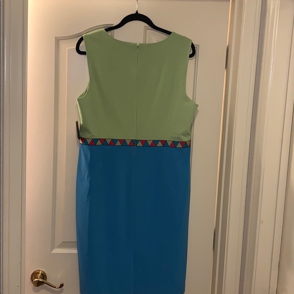 NWT Nine West neon dress with geometric accent - Picture 6 of 7